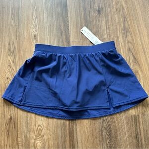 Miraclesuit Talbots Navy Blue Skirt Size 6 Brief‎ Lined Swim Bottom Slit UPF NEW